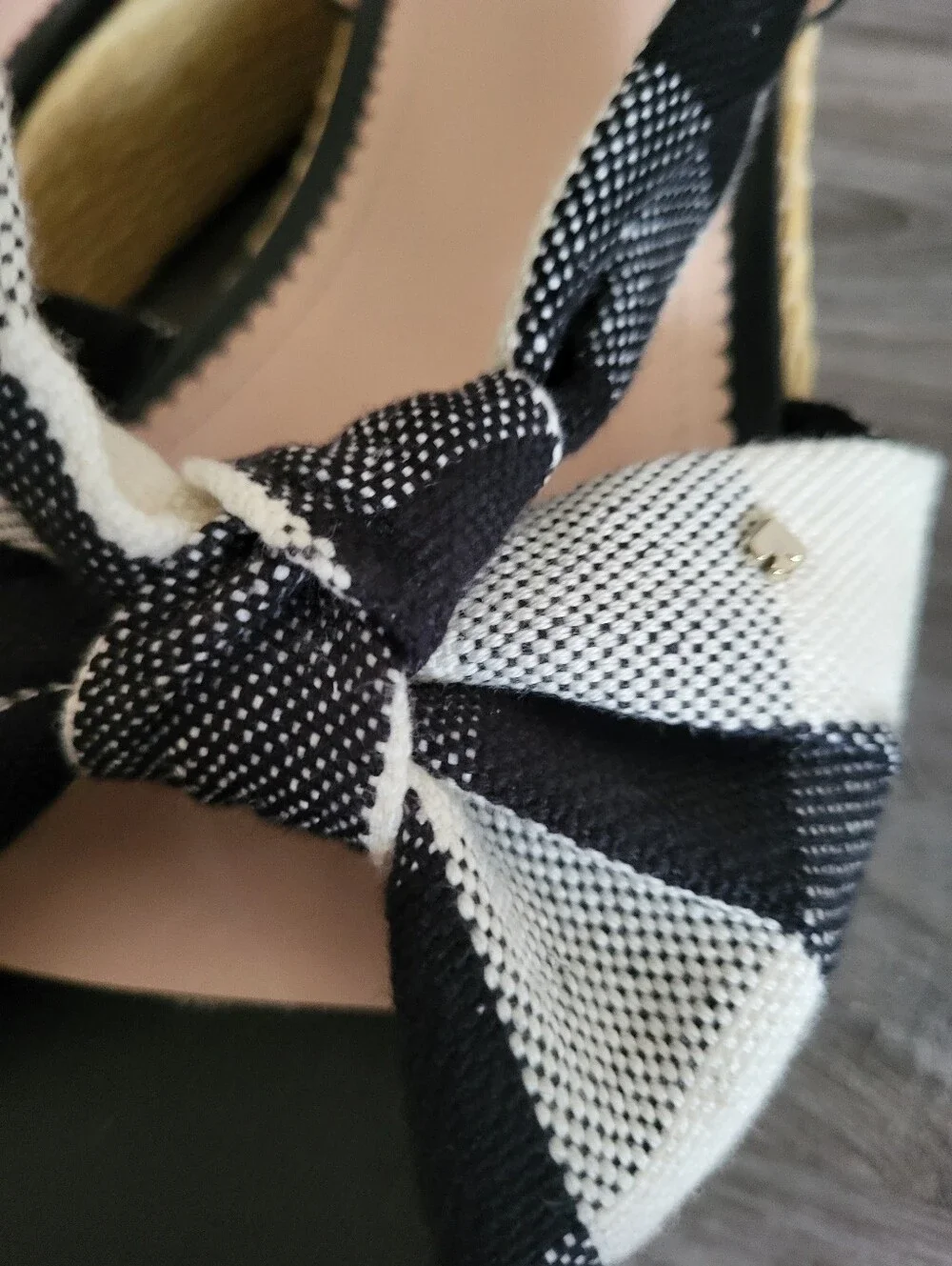 Kate Spade Betsy Platform Sandal Black & White Gingham Size 8.5